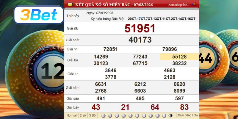 Cùng 3BET thống kê và bắt cầu XSMB ngày 14/03/2026