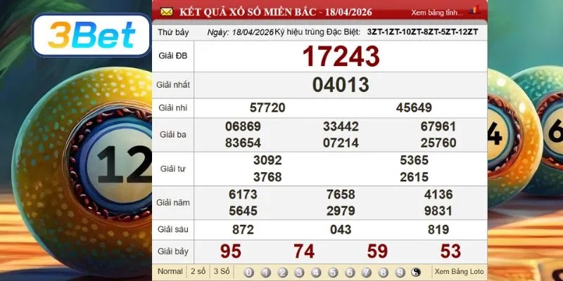 Cùng 3BET thống kê và soi cầu XSMB ngày 25/04/2026