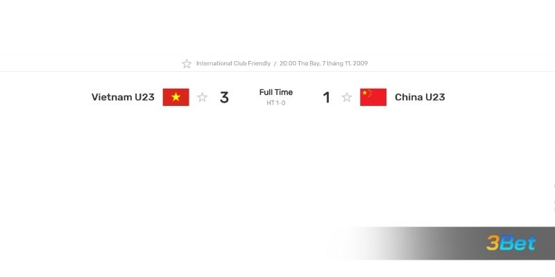 Lịch sử đối đầu giữa 2 đội U23 Việt Nam vs U23 Trung Quốc